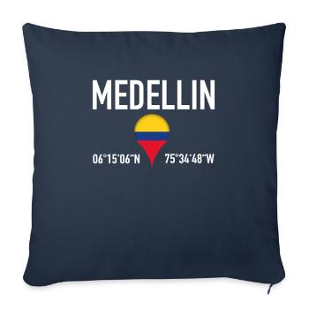 Medellin Latitude Location In Colombia - Sofa pillowcase 17,3'' x 17,3'' (45 x 45 cm) - navy - Front