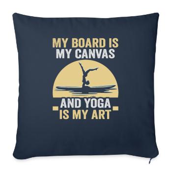 Sup Stand Up Paddle Design Sup Board Paddeln - Housse de coussin décorative 45 x 45 cm - bleu marine - Devant
