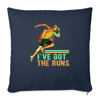 Running Marathon Runner Running - Housse de coussin décorative 45 x 45 cm - bleu marine - Devant