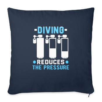 Instructeur de conception de plongée sous-marine Snorkeling - Housse de coussin décorative 45 x 45 cm - bleu marine - Devant