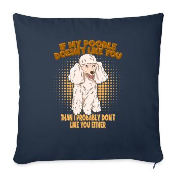Dog Poodle Design for Dog Lovers - Sofa pillowcase 17,3'' x 17,3'' (45 x 45 cm) - navy - Front