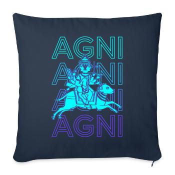 Agni Dieu hindou Mythologie hindoue ancienne Rétro Gesc - Housse de coussin décorative 45 x 45 cm - bleu marine - Devant