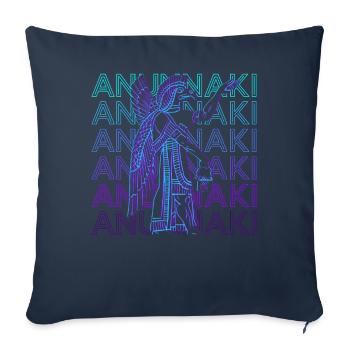 Anunnaki Sumérien Dieu Ancienne Déité Rétro Ge - Housse de coussin décorative 45 x 45 cm - bleu marine - Devant