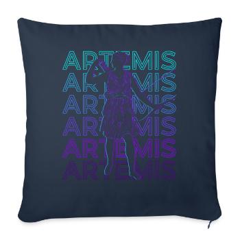 Artemis Déesse antique Mythologie grecque Rétro - Housse de coussin décorative 45 x 45 cm - bleu marine - Devant