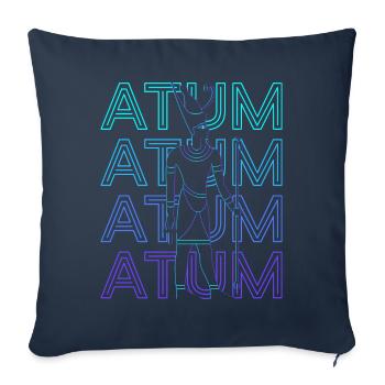Atum Dieu égyptien Egypte ancienne Rétro Cadeau - Housse de coussin décorative 45 x 45 cm - bleu marine - Devant