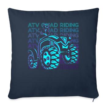 Atv Quad Riding Atv Quad Bike Retro Gift - Housse de coussin décorative 45 x 45 cm - bleu marine - Devant