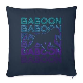 Baboon Retro Gift - Sofa pillowcase 17,3'' x 17,3'' (45 x 45 cm) - navy - Front