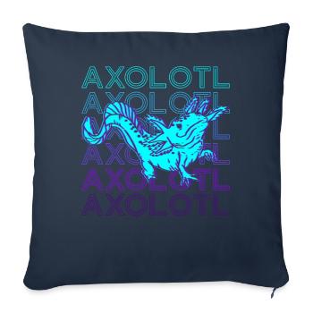 Axolotl Rétro Cadeau - Housse de coussin décorative 45 x 45 cm - bleu marine - Devant
