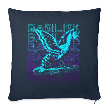 Basilisk Retro Cadeau - Housse de coussin décorative 45 x 45 cm - bleu marine - Devant