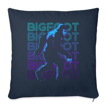 Bigfoot Sasquatch Cadeau Rétro - Housse de coussin décorative 45 x 45 cm - bleu marine - Devant