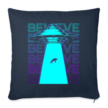 Ufo Alien Kidnapping Retro Gift - Housse de coussin décorative 45 x 45 cm - bleu marine - Devant