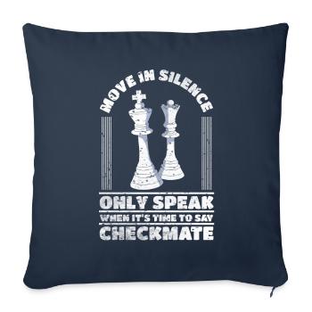 Checkmate Chess Wisdom Royal Figure Jeu de femmes - Housse de coussin décorative 45 x 45 cm - bleu marine - Devant