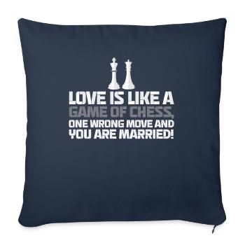 Dear Chess Game A Wrong Move Married - Sofa pillowcase 17,3'' x 17,3'' (45 x 45 cm) - navy - Front