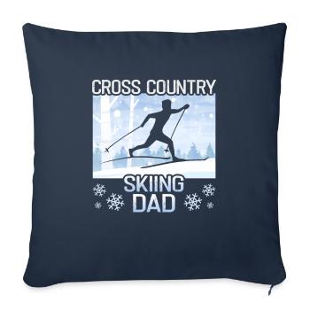 Skieurs de fond biathlon de fond - Housse de coussin décorative 45 x 45 cm - bleu marine - Devant
