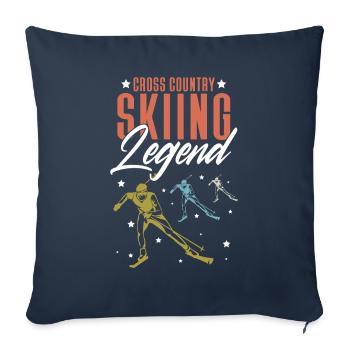 Skieurs de fond biathlon de fond - Housse de coussin décorative 45 x 45 cm - bleu marine - Devant