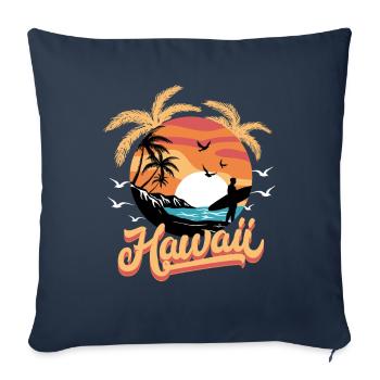 Hawaii Beach Hawaiian Vacation Surfer - Sofa pillowcase 17,3'' x 17,3'' (45 x 45 cm) - navy - Front