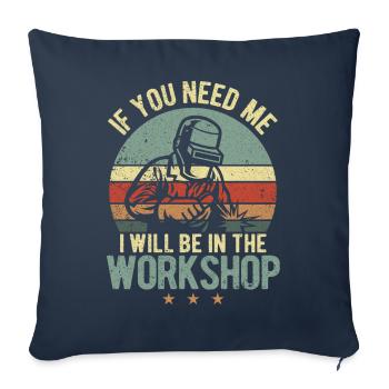 Drôle de soudeur Soudage Retro Cadeau - Housse de coussin décorative 45 x 45 cm - bleu marine - Devant