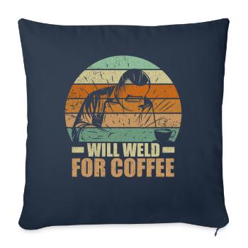 Funny Welder Coffee Welding Retro Gift - Sofa pillowcase 17,3'' x 17,3'' (45 x 45 cm) - navy - Front