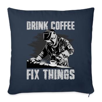 Funny Welder Coffee Welder Gift - Sofa pillowcase 17,3'' x 17,3'' (45 x 45 cm) - navy - Front