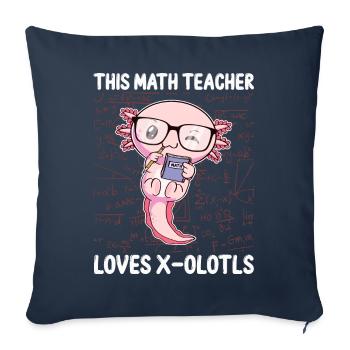 Funny Math Axolotl Gift - Sofa pillowcase 17,3'' x 17,3'' (45 x 45 cm) - navy - Front
