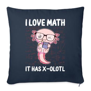 Funny Math Kawaii Axolotl Gift - Sofa pillowcase 17,3'' x 17,3'' (45 x 45 cm) - navy - Front
