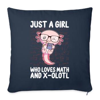 Funny Math Kawaii Axolotl Gift - Sofa pillowcase 17,3'' x 17,3'' (45 x 45 cm) - navy - Front