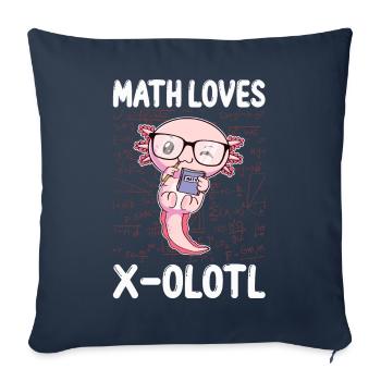 Drôles Mathématiques Kawaii Axolotl Mathématiques Gesch - Housse de coussin décorative 45 x 45 cm - bleu marine - Devant