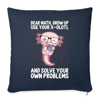 Funny Math Kawaii Axolotl Gift - Sofa pillowcase 17,3'' x 17,3'' (45 x 45 cm) - navy - Front