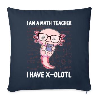 Funny Math Kawaii Axolotl Gift - Sofa pillowcase 17,3'' x 17,3'' (45 x 45 cm) - navy - Front
