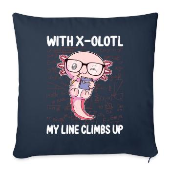 Drôle math Kawaii Axolotl Cadeau - Housse de coussin décorative 45 x 45 cm - bleu marine - Devant