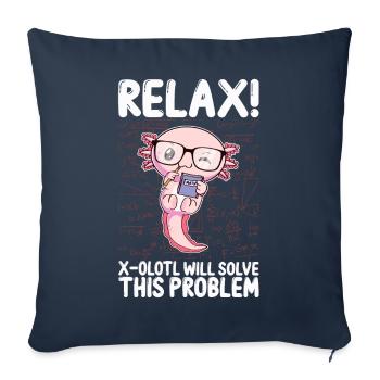 Funny Math Kawaii Axolotl Gift - Sofa pillowcase 17,3'' x 17,3'' (45 x 45 cm) - navy - Front