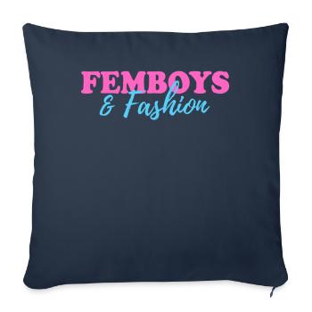 Cadeau Femboy - Housse de coussin décorative 45 x 45 cm - bleu marine - Devant
