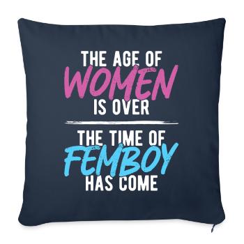 Drôle de cadeau Femboy - Housse de coussin décorative 45 x 45 cm - bleu marine - Devant