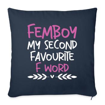 Drôle de cadeau Femboy - Housse de coussin décorative 45 x 45 cm - bleu marine - Devant
