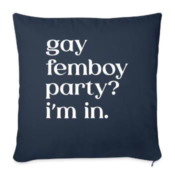 Drôle de cadeau Femboy - Housse de coussin décorative 45 x 45 cm - bleu marine - Devant