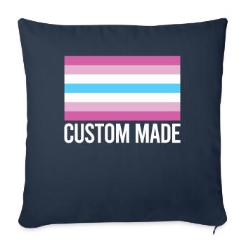 Cadeau De drapeau Femboy - Housse de coussin décorative 45 x 45 cm - bleu marine - Devant