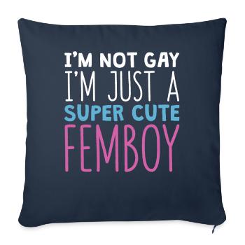 Drôle de cadeau Femboy - Housse de coussin décorative 45 x 45 cm - bleu marine - Devant