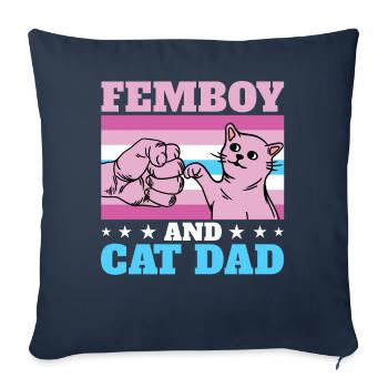 Drôle de cadeau Femboy - Housse de coussin décorative 45 x 45 cm - bleu marine - Devant