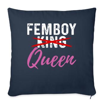 Drôle de cadeau Femboy - Housse de coussin décorative 45 x 45 cm - bleu marine - Devant