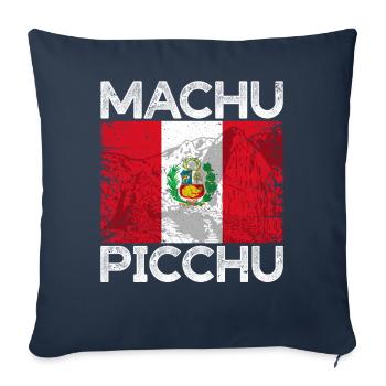 Machu Picchu Peru Peruvian Flag Inca Gift - Sofa pillowcase 17,3'' x 17,3'' (45 x 45 cm) - navy - Front