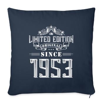 Édition limitée 1953 - Housse de coussin décorative 45 x 45 cm - bleu marine - Devant