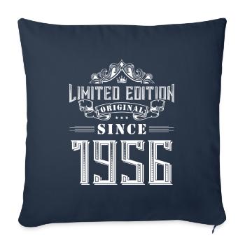 Édition limitée 1956 - Housse de coussin décorative 45 x 45 cm - bleu marine - Devant