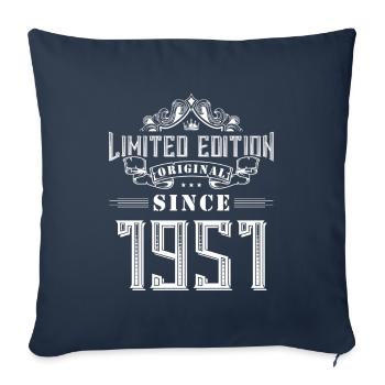 Édition limitée 1951 - Housse de coussin décorative 45 x 45 cm - bleu marine - Devant