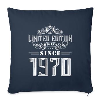 Édition limitée 1970 - Housse de coussin décorative 45 x 45 cm - bleu marine - Devant