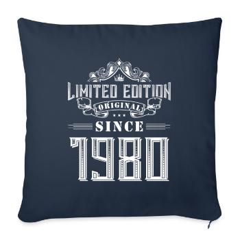 Édition limitée 1980 - Housse de coussin décorative 45 x 45 cm - bleu marine - Devant