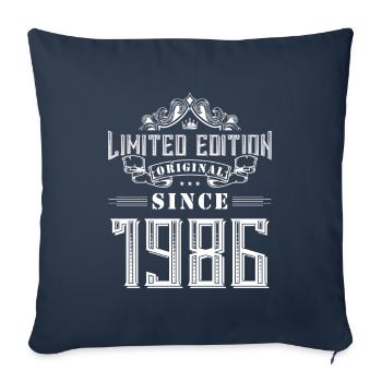Édition limitée 1986 - Housse de coussin décorative 45 x 45 cm - bleu marine - Devant