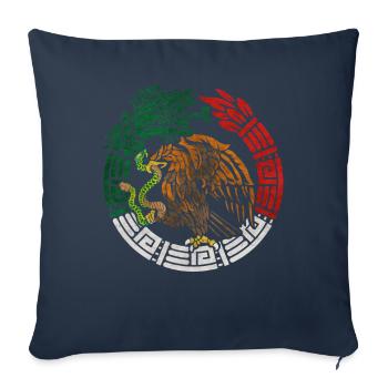 Quetzalcoatl Ouroboros Schla à plumes aztèque - Housse de coussin décorative 45 x 45 cm - bleu marine - Devant