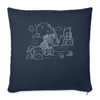 Aztec Jaguar Warrior Mayan Inca - Sofa pillowcase 17,3'' x 17,3'' (45 x 45 cm) - navy - Front