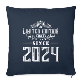 Édition limitée 2024 - Housse de coussin décorative 45 x 45 cm - bleu marine - Devant