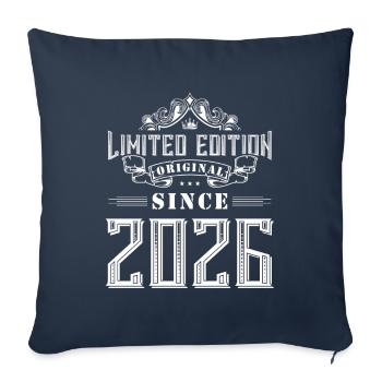 Édition limitée 2026 - Housse de coussin décorative 45 x 45 cm - bleu marine - Devant